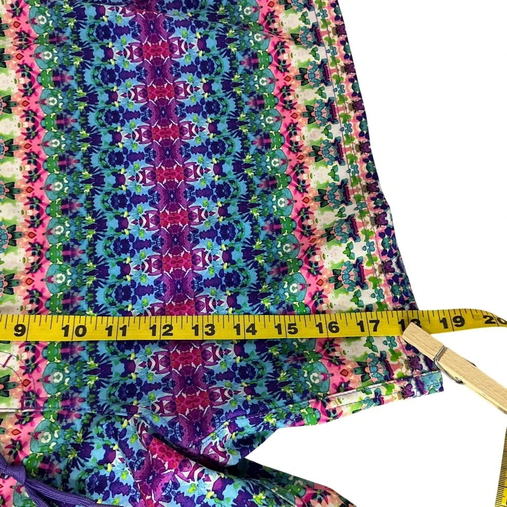 Prana Women Purple Multicolor Geometric Board Shorts XL‎ Swim Surf RN124977